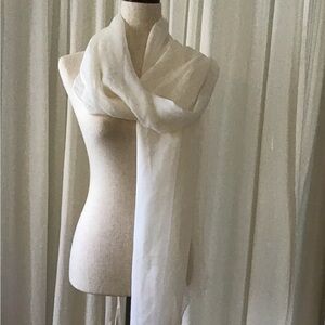 Lady Pipa Tosca Shawl Long white Chiffon Scarf made in Madrid